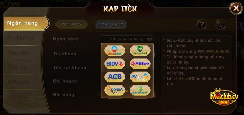 Nap rút 3 Thời gian rút tiền Iwinclub thường khá nhanh